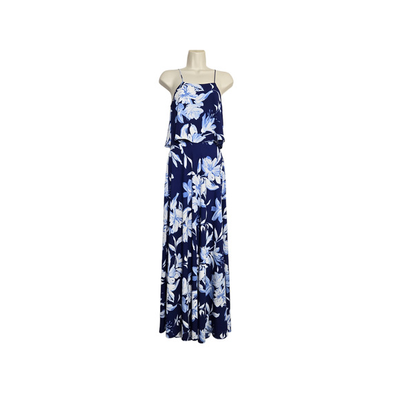 Lulus Love for Lanai Tropical Resort Navy Blue Floral Print Two-Piece Maxi XS - Picture 2 of 8